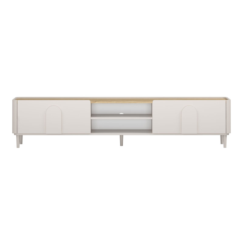 Sadeen Tv Stand With Legs, Beige/Oak, 48 cm H x 220 cm H x 48 cm D