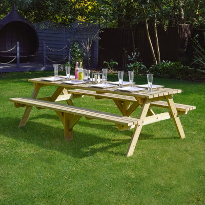 Wood Patio Dining Set with Rectangular Table