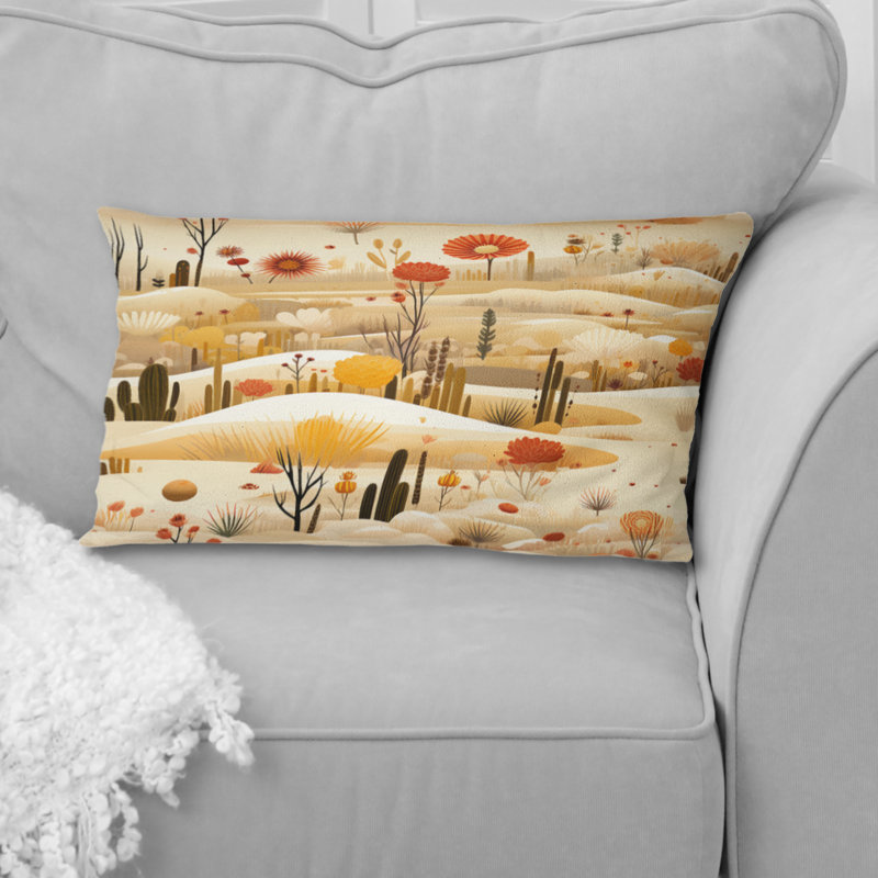 Cactus Desert Dreams Boho Pattern III - Floral Printed Pillow