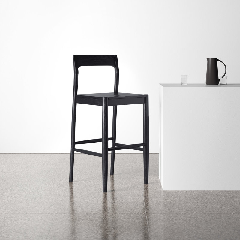 Krieger Bar and Counter Stool, Black, Bar Stool (30" Seat Height)