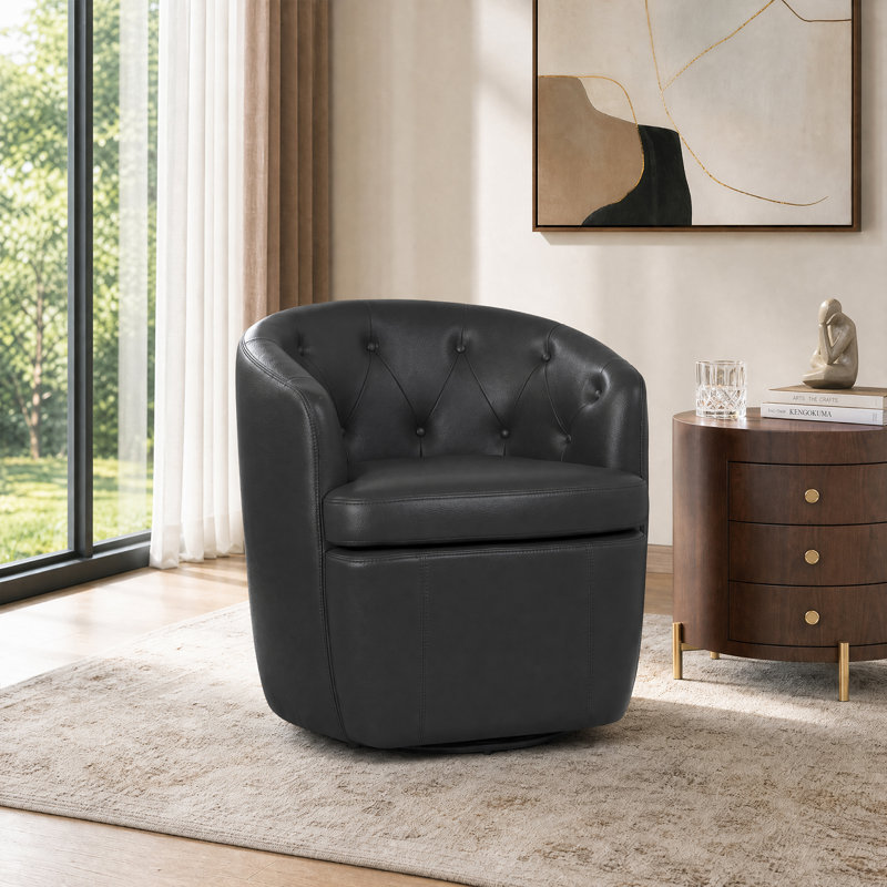 Fauteuil demi-tonneau pivotant Classic, Noir