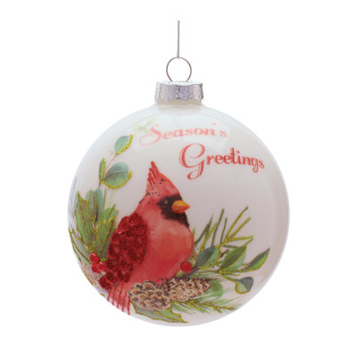 Ensemble d'ornement cardinal en verre de 6 à 4 po