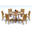 5 Pcs Grade-A Teak Wood Dining Set: 60" Round Table And 4 Lagos Armless Chairs #11LG1200-53398841