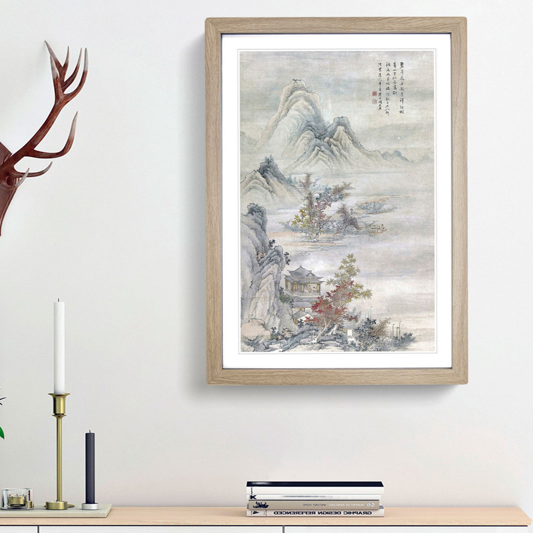 Mountain Landscape by Zha Shibiao - Picture Frame Painting Print