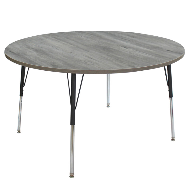 Table d'activité avec pieds réglables La Madera, H 31,5 po x L 60 po x l 60 po, Bois gris clair / noir
