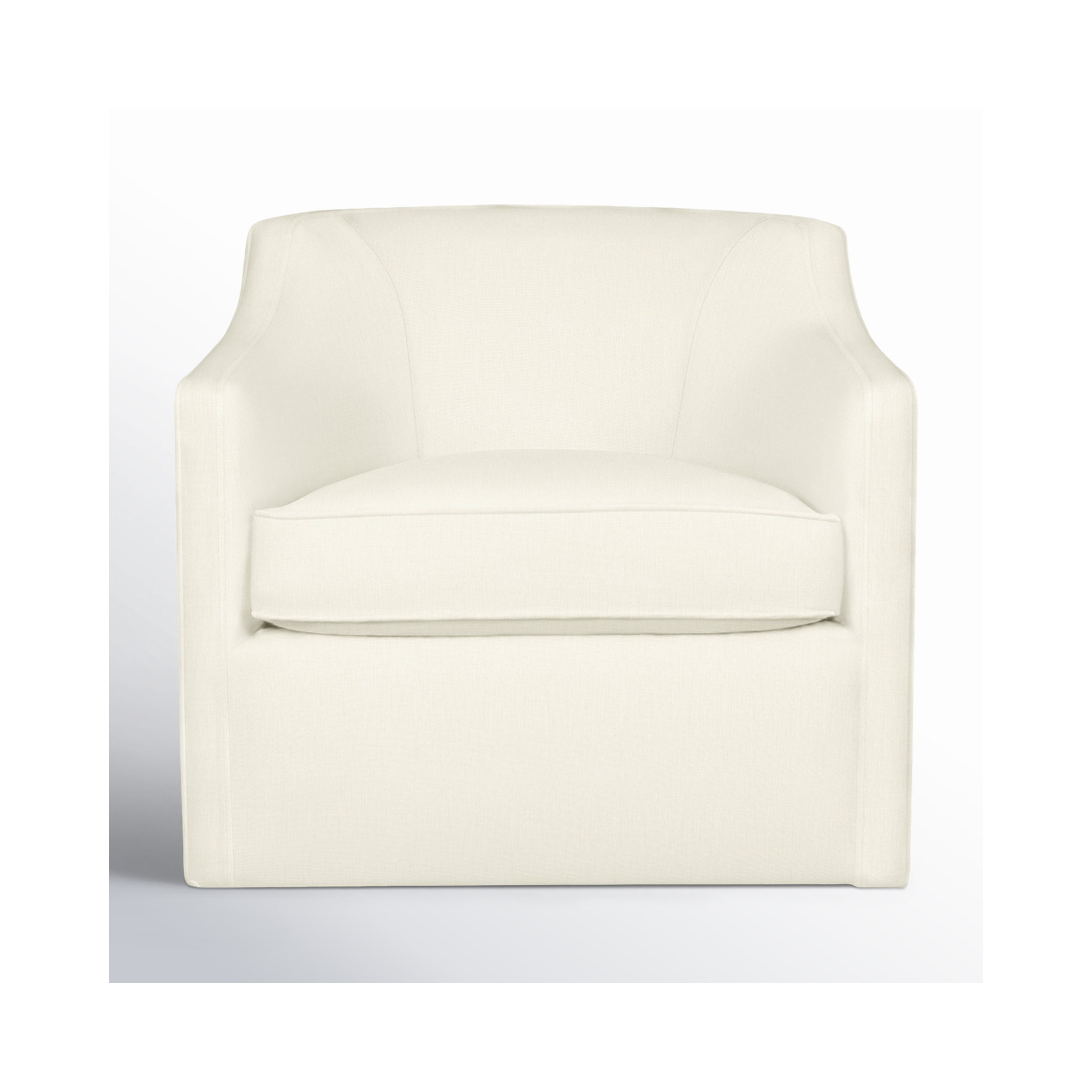 Marietta Upholstered Swivel Armchair, Classic Bleach White Twill