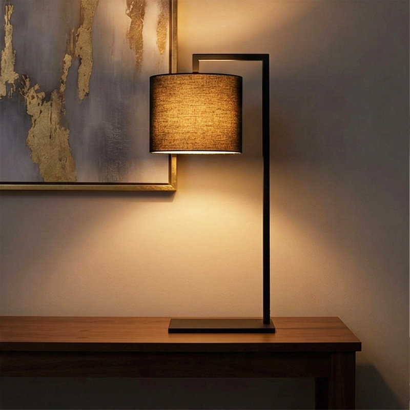 Lampe de table à culot cylindrique en métal, Encre