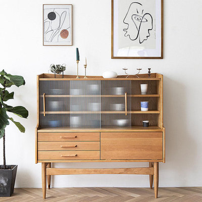 Glass mobile door drawer storage sideboard