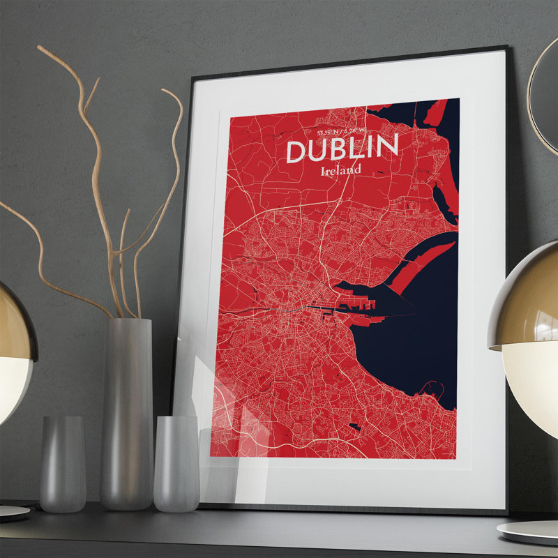 Dublin City Map In Nautical - No Frame Print, 36cm H x 24cm W x 0.05cm D