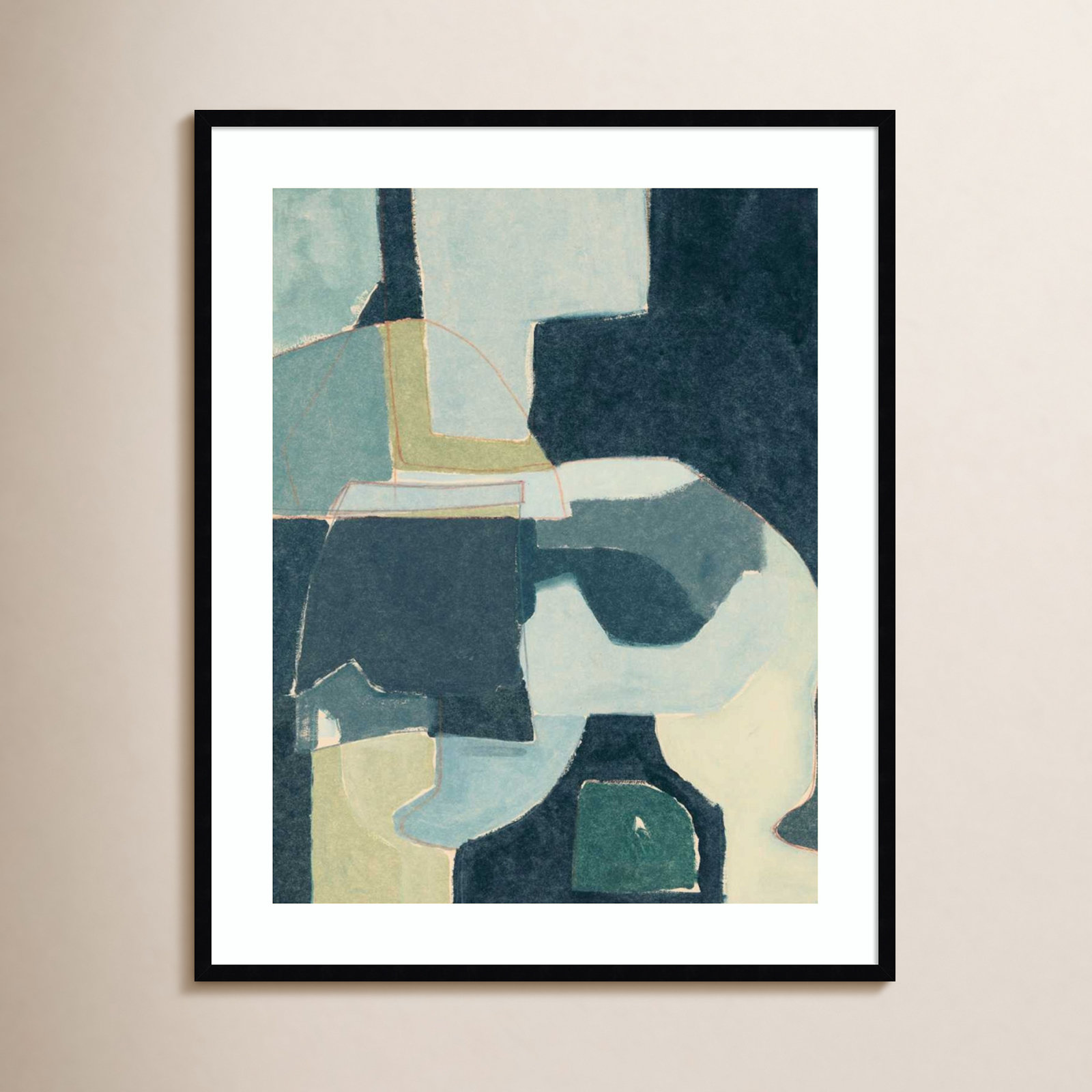 Blue Note III Print by Rob Delamater, Black Framed, 41" H x 33" W x 1" D