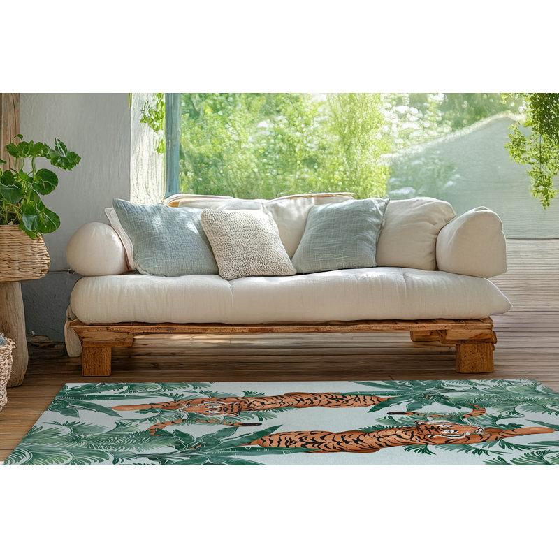 Rumble In the Jungle Outdoor Area Rug, Rectangle 4' x 6'