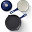 Batterie de cuisine en fonte émaillée 7 pièces, casseroles et poêles robustes avec finition en émail durable, collection de batterie de cuisine en fonte, bleu-124971547