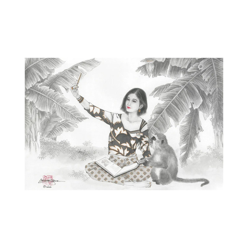 Monkey BFF - Painting on Canvas, Wrapped Canvas, 101.6 cm H x 66.04 cm W x 1.91 cm D