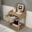 Retro Style Nightstand With 1 Drawer, An Open Shelf, Turned Legs And Metal Handles