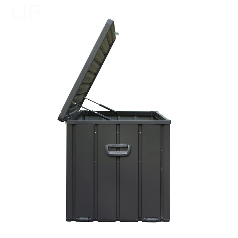 100 Gallon Outdoor Storage Deck Box Waterproof, Large Patio Storage Bin For Outside Cushions, Throw Pillows, Garden Tools, Lockable