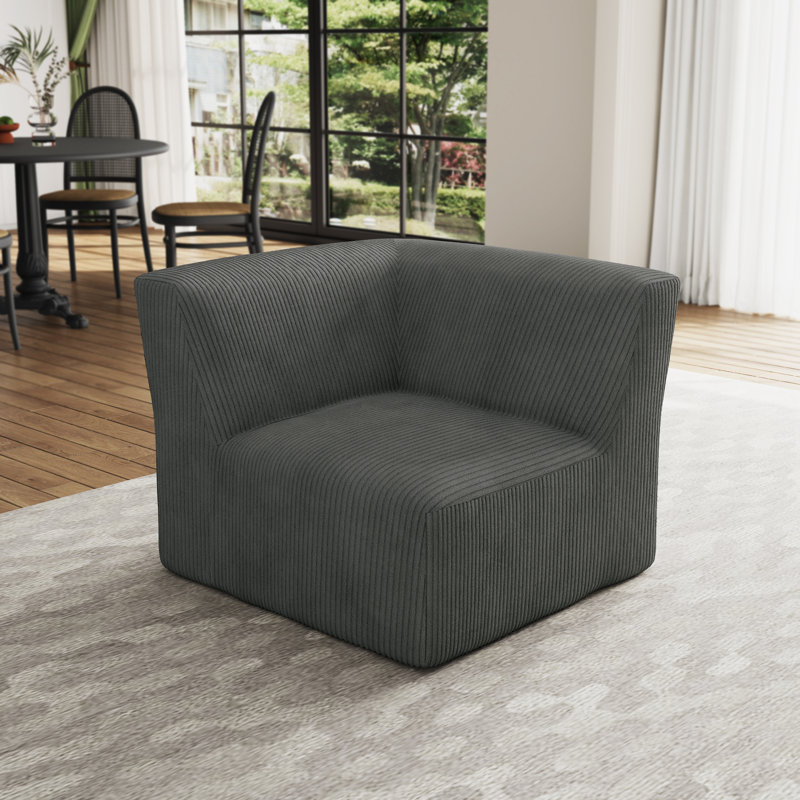 90.9Cm Wide Corner Chair, Grey
