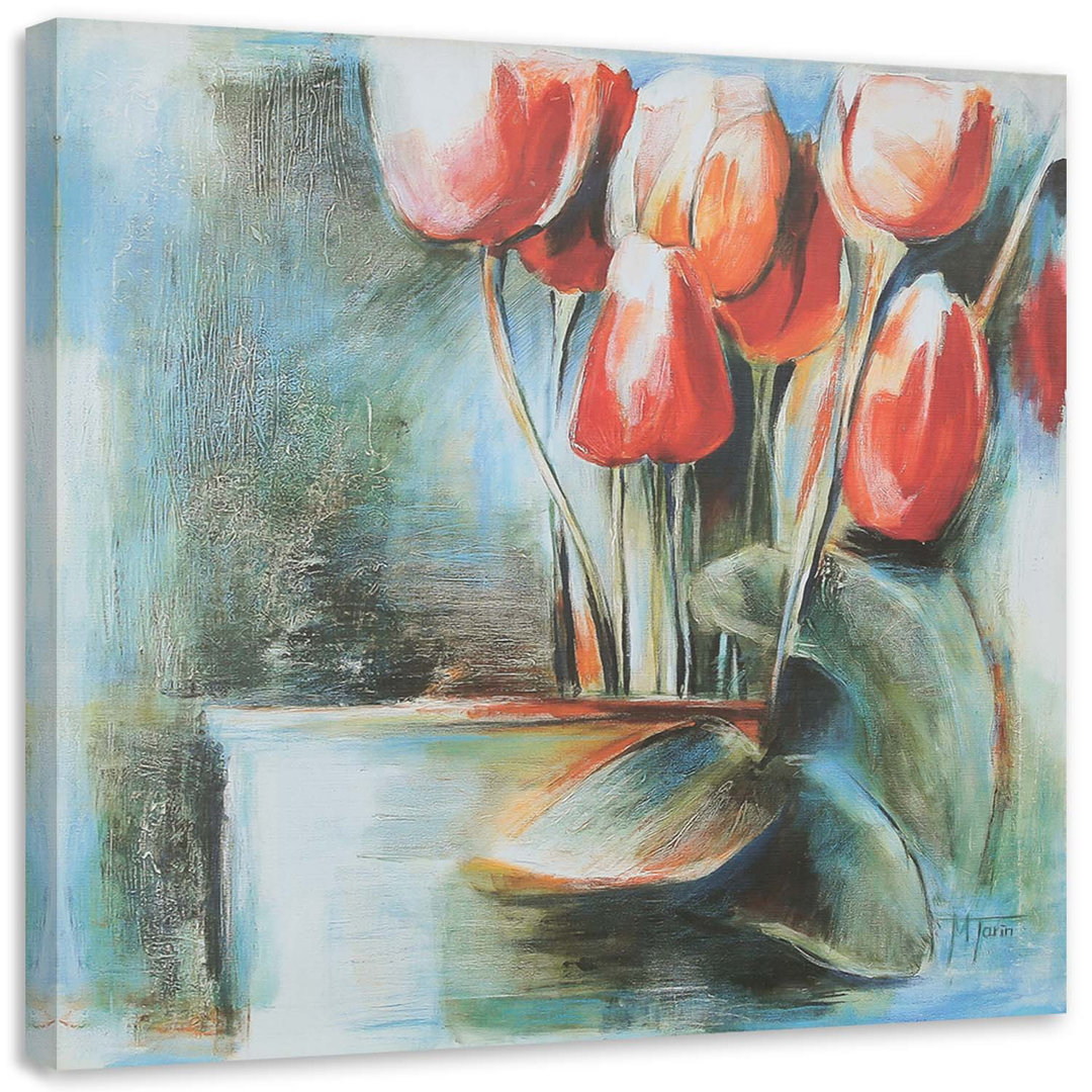 Leinwandbild Red Tulips Vase