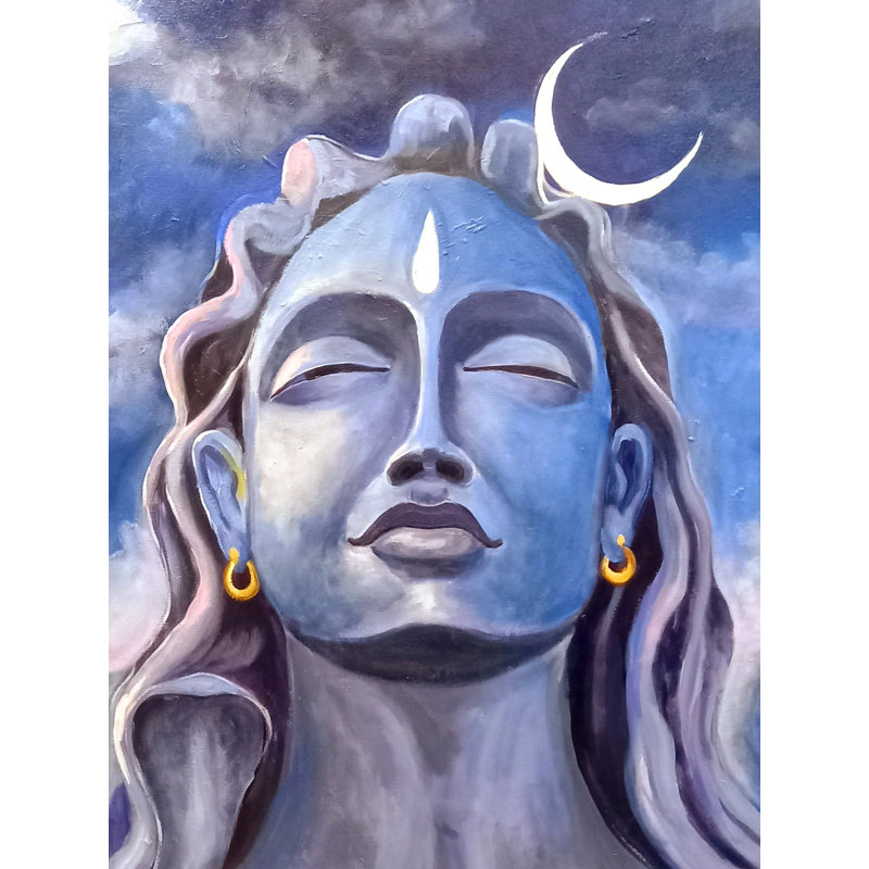 Adiyogi - Le Shiva | Acrylique sur toile | Par Arjun Das