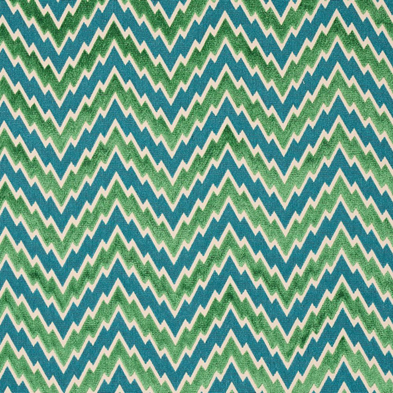 Florentine Chevron Velvet Fabric, Emerald