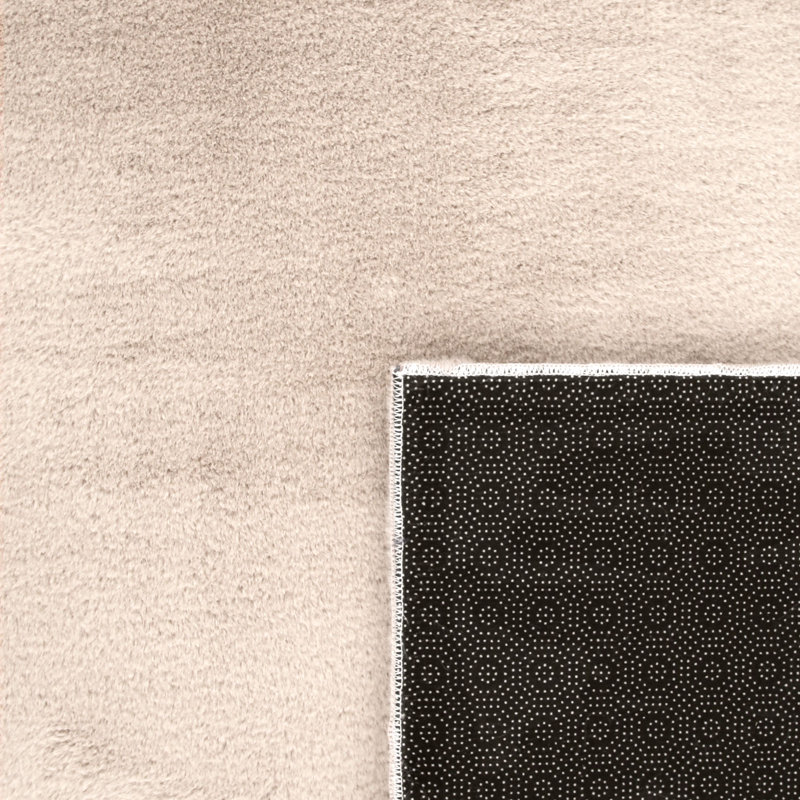 Soft Area Rug Cozy Low-Pile Rug Anti-Slip Solid Color Washable, Rectangle 2'8" x 4'11", Khaki Beige