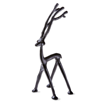 Cast Aluminum Reindeer Large Black Everyday