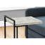 Table de salon - stratifié gris, surface moderne en métal noir, fabrication
