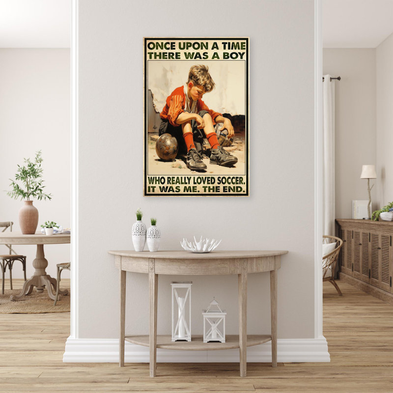 «A Boy Really Lived Soccer», reproduction d'art rectangulaire sur toile tendue 1 pièce, H 14 po x l 11 po x P 1,25 po