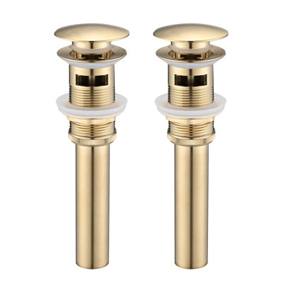 Bathroom Sink Pop Up Drain With Overflow,Stainless Steel,Two Pieces,Brushed Nickel