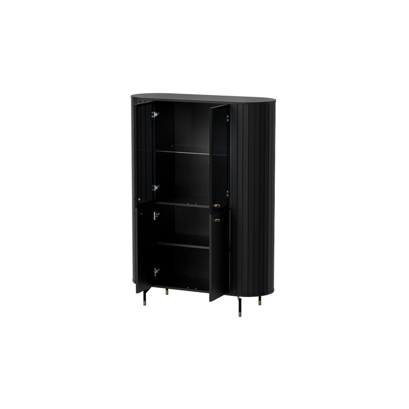 Zante 1 Highboard Cabinet 112cm - Elegant Storage Solution, Black