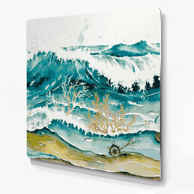 Nautical Beach Themes Beige Metal Wall Art