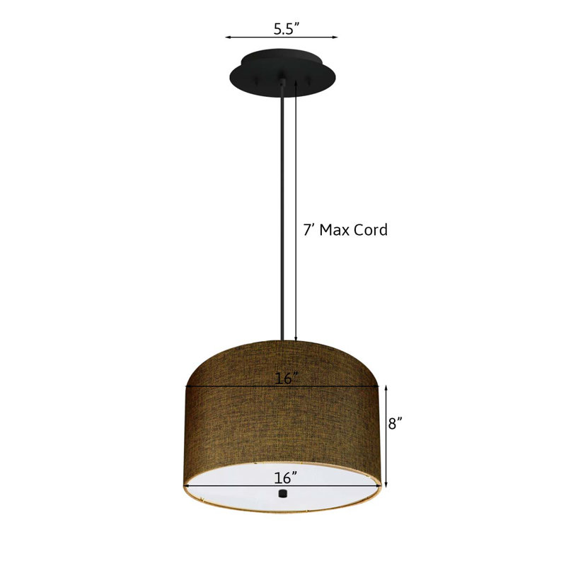 Lefebure 2 - Light Drum Pendant, Black
