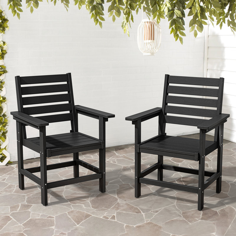 Chaises de salle à manger d'extérieur Coachella, Noir