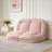 Convertible Fold-Out Double Bean Bag Sofa Bed, 18 Position Adjustable Reclining Bean Bag Chair for Adults, Multi-Use for Small Spaces | Pink | Rectangle-1450076241