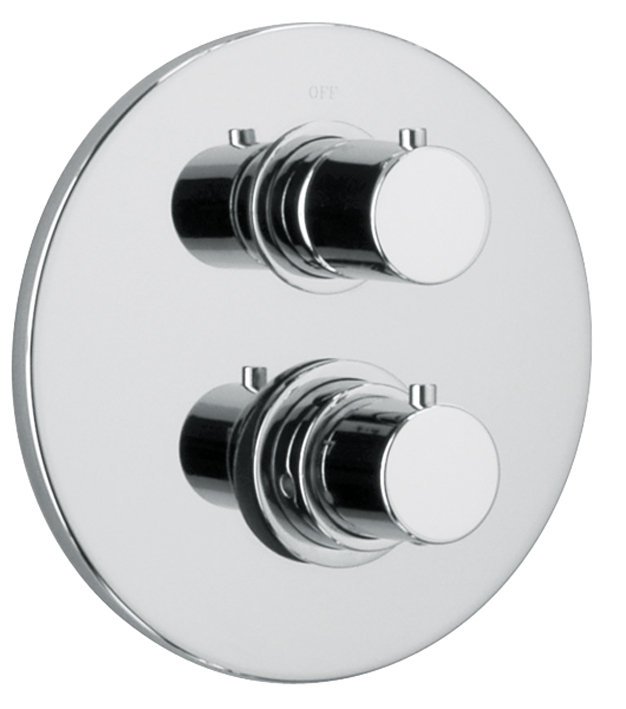 Elba Thermostatic Valve with 3/4" Ceramic Disc Volume Control Trim Kit, Valve Required, Chrome