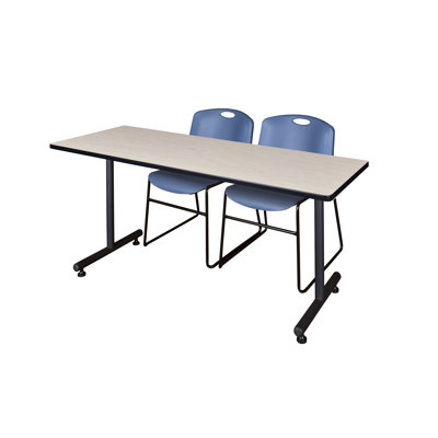 Kobe T-Base Training Seminar Table, 2 Zeng Stack Chairs
