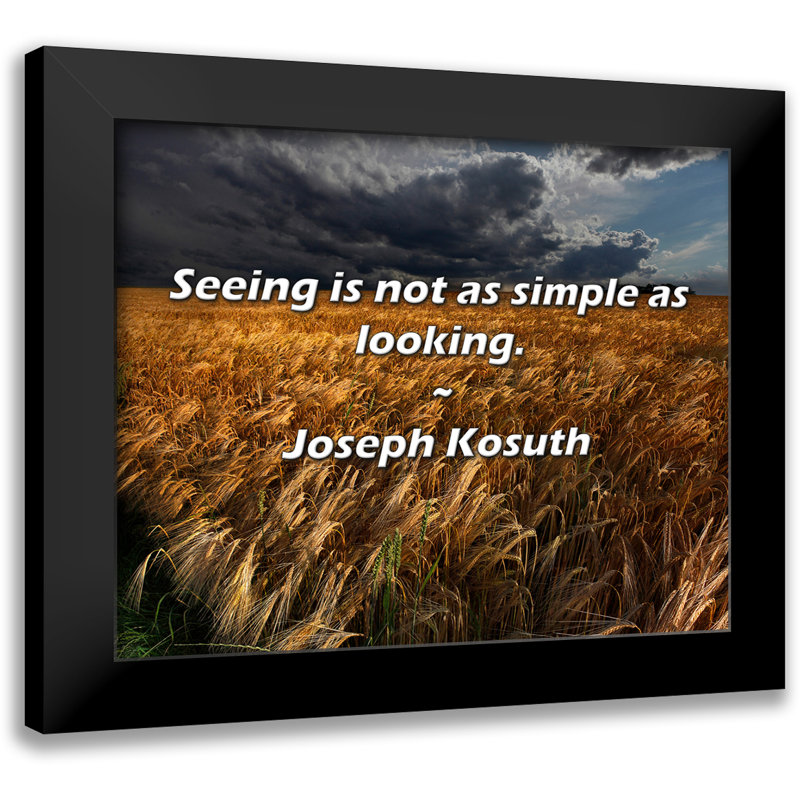 Joseph Kosuth Quote: Seeing is not as simple as looking.