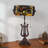 17.5" Vintage Bankers Lamp With Pull Chain Switch Tiffany Stained Glass Shade Table Lamp (Bulb Included)