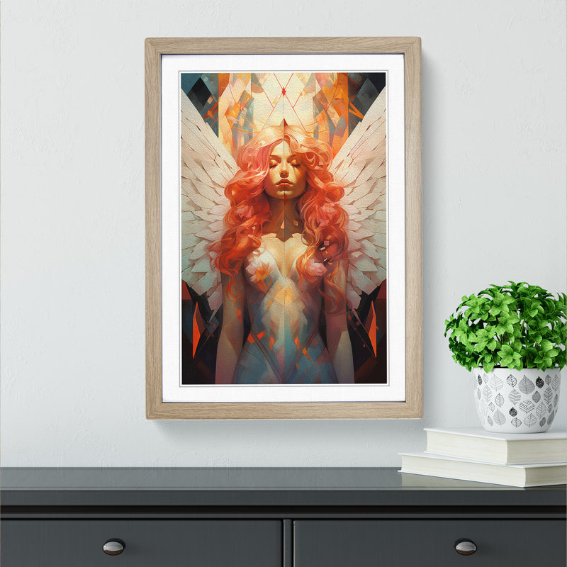Single Picture Frame Print on Wood, Oak Framed, 34cm H x 25cm W