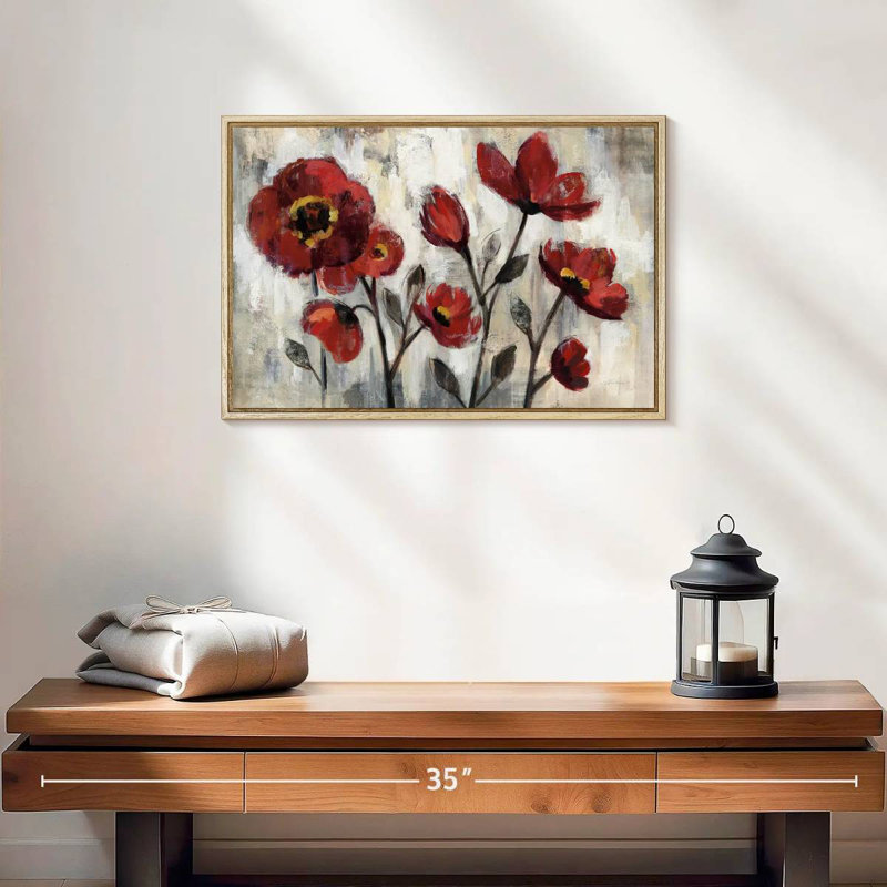 Simplicité florale, 19 po x 13 po, Cadre flottant en bois naturel