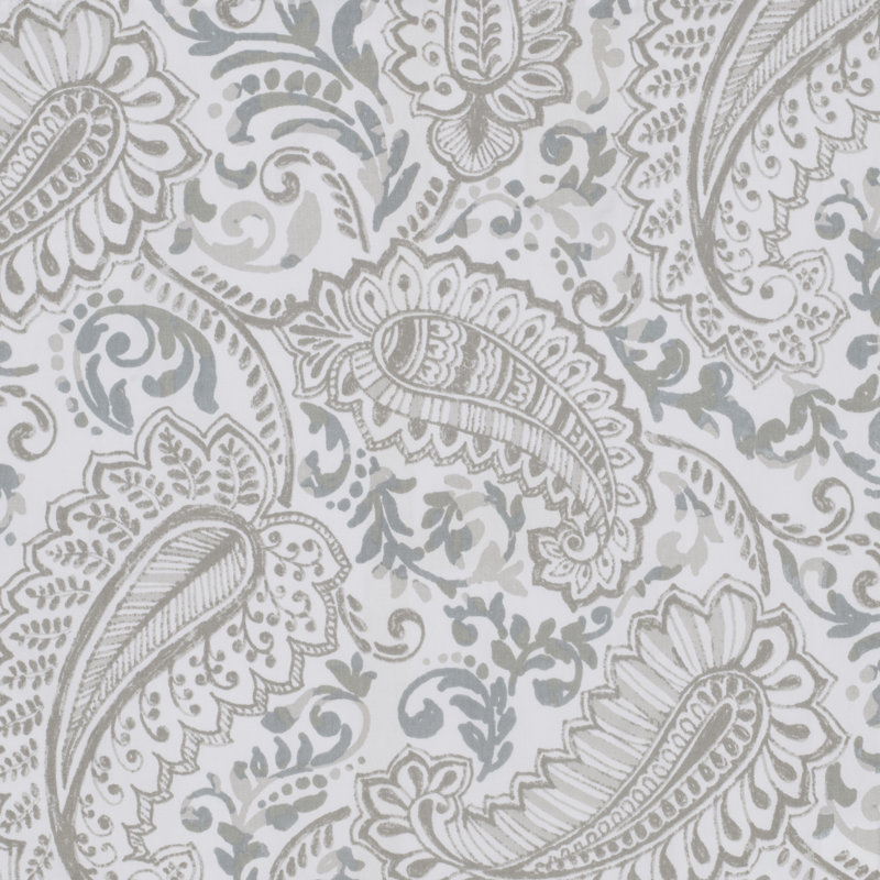 Miyisha Cotton Paisley Tailored Cafe Curtain, 50" W x 24" L