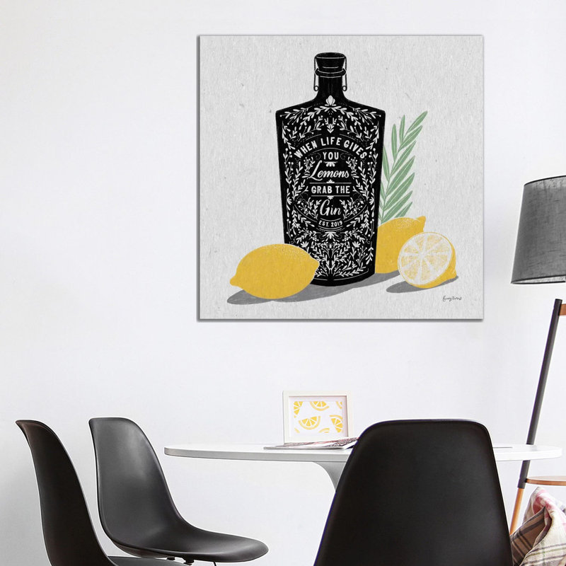 Fruity Spirits Gin by Becky Thorns - Wrapped Canvas Print, 93.98 cm H x 93.98 cm W x 1.91 cm D