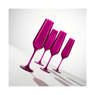 Way to Celebrate Pink Plastic Champagne Glasses 4 Ct, 5 Ounces