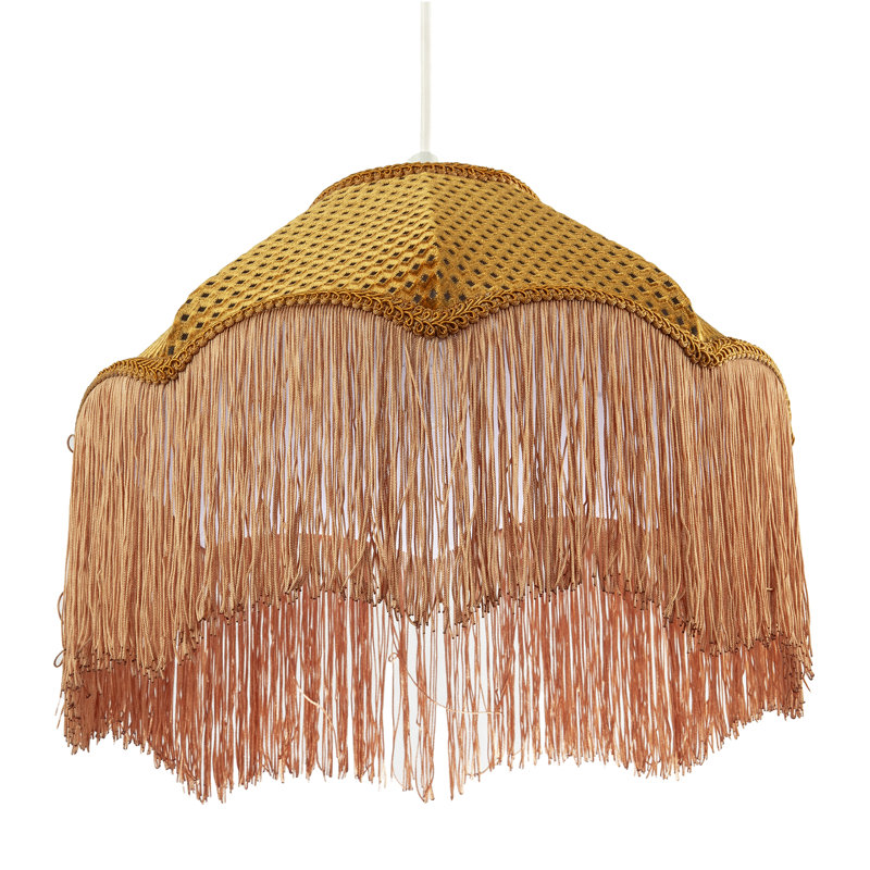 15cm H Velvet Empire Lamp Shade ( Screw On ) in Orange