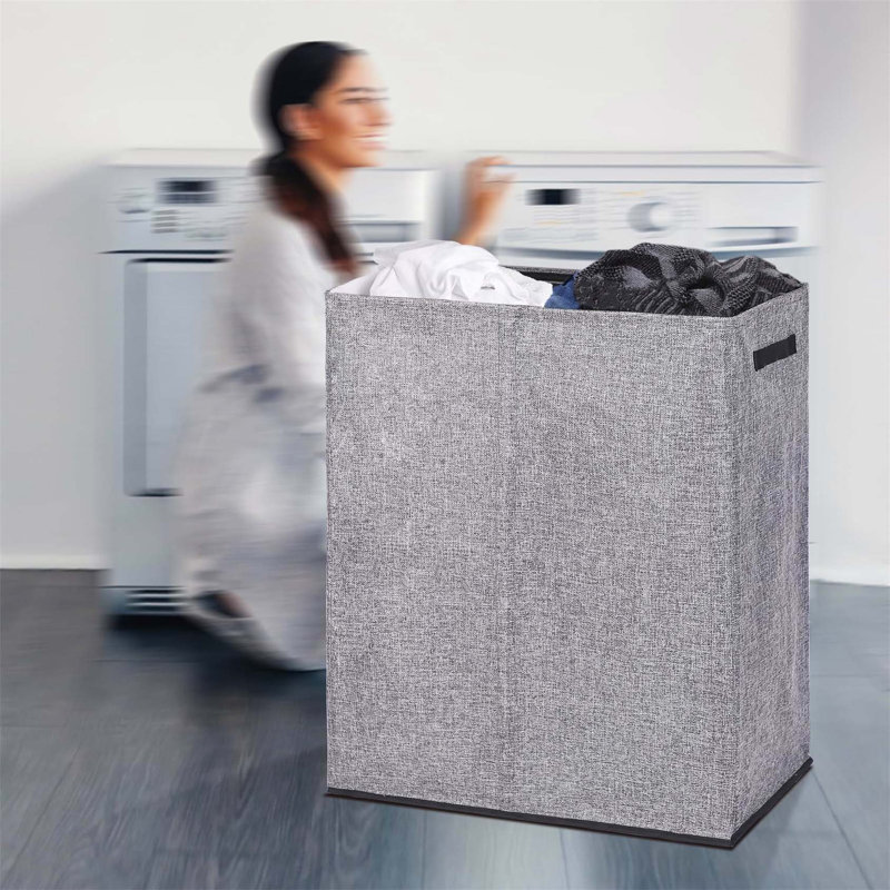 Bhargava Fabric Laundry Hamper with Handles, Grey