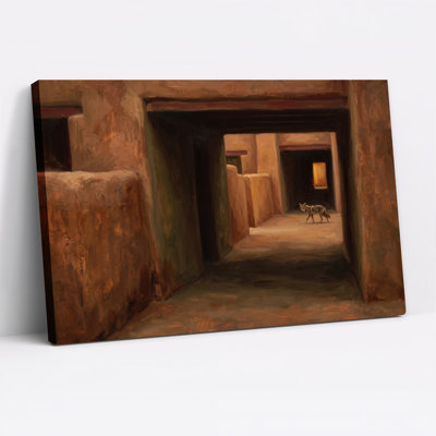 Coyote marchant dans les couloirs Adobe, art mural