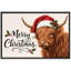 «Merry Christmas Highland Cow», impression sur toile, impression sur toile encadrée-132863287-132863289