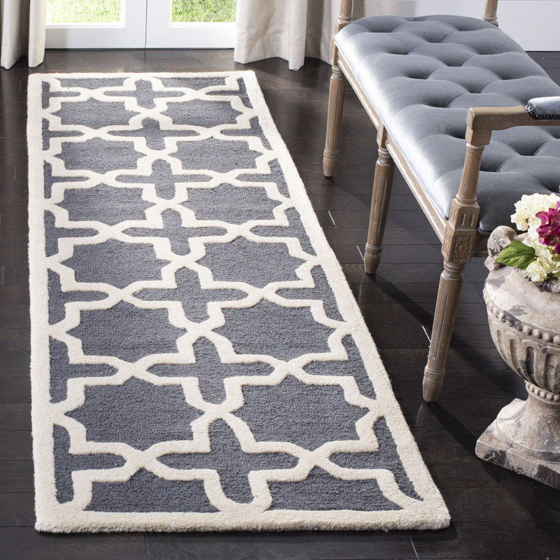 Igna Hand Tufted Wool Geometric Rug, Runner 2'6" x 8'