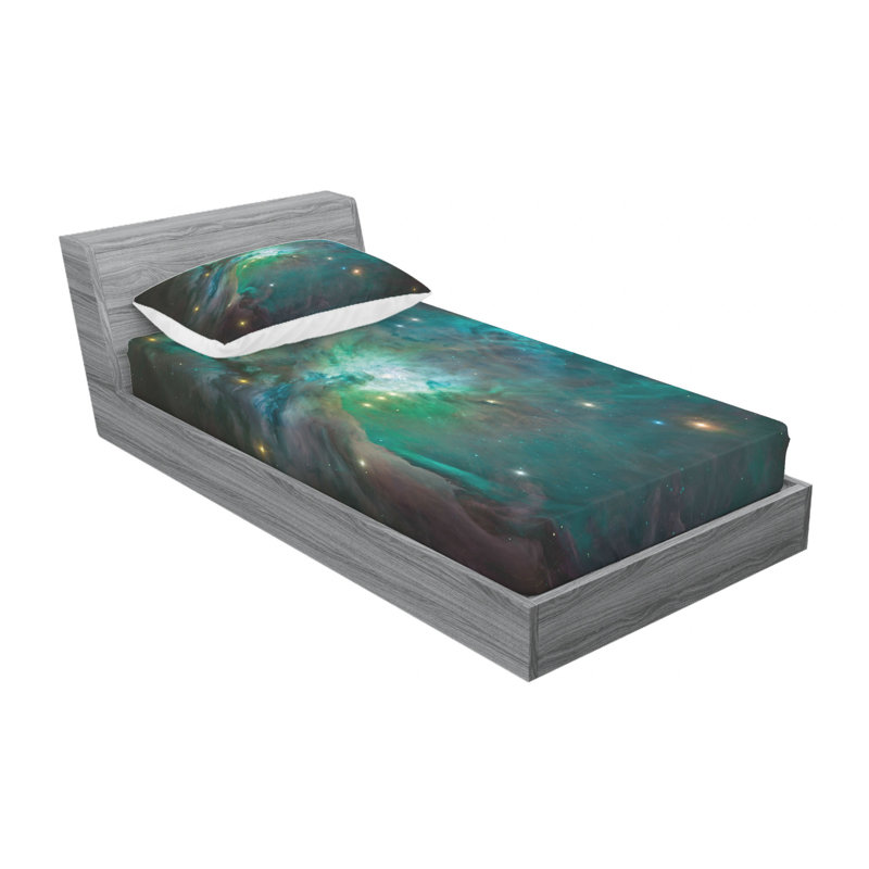 Microfiber Abstract Sheet Set, Twin Sheet Set with 1 Pillowcase