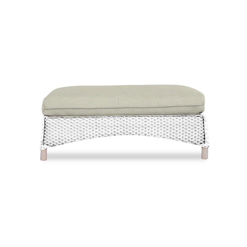 Mandalay Outdoor Ottoman, Consider Indigo, White