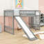 Lit mezzanine simple en bois avec glissière et garde-corps-1813754637